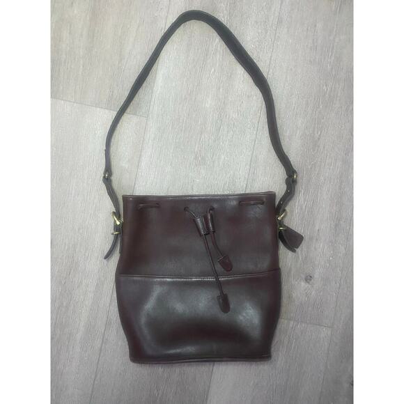 Coach Vintage Brown Leather Drawstring Bucket‎ Bag - Picture 1 of 8